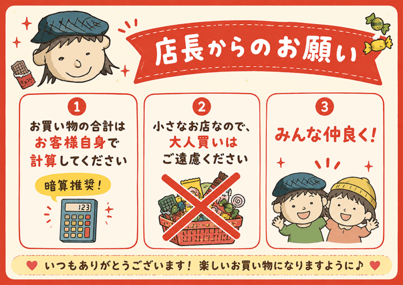 店長からのお願い